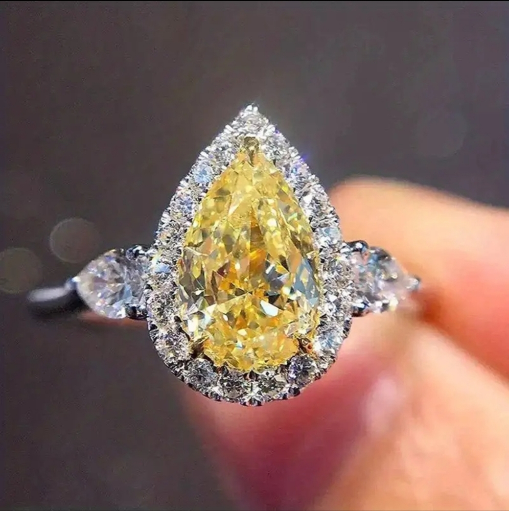 💛💛NEW💛💛ABSOLUTELY BEAUTIFUL!! Luxury Topaz Faux Sapphire Teardrop Ring
